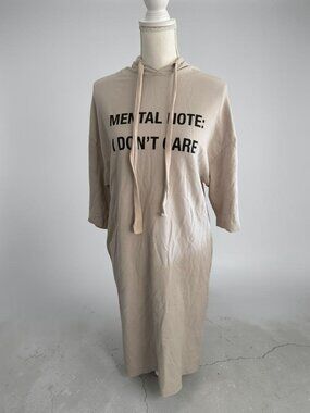 ZARA Mental Note Hoodie MIDI Dress Size Medium